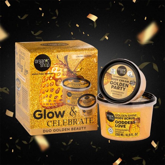 Set cadou Organic Shop Golden Beauty cu scrub de corp și cremă de corp
