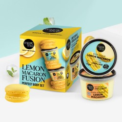 Set cadou Organic Shop Lemon Macaron cu scrub de corp  250 ml și souffle de corp 250 ml