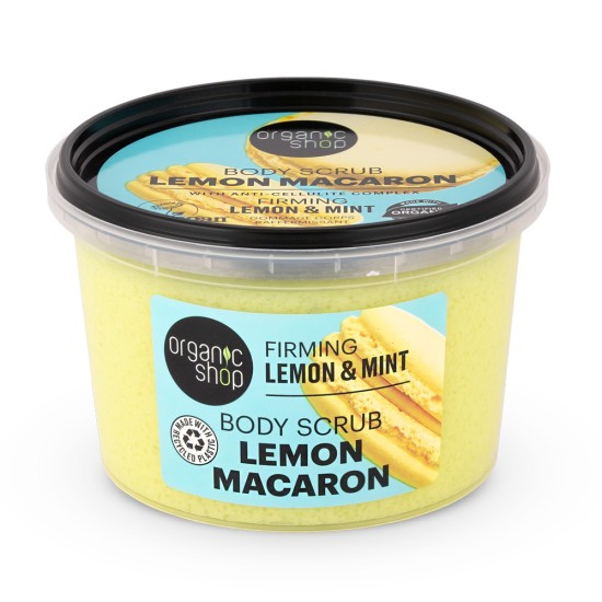Set cadou Organic Shop Lemon Macaron cu scrub de corp  250 ml și souffle de corp 250 ml