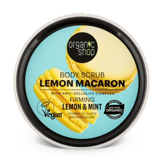 Set cadou Organic Shop Lemon Macaron cu scrub de corp  250 ml și souffle de corp 250 ml