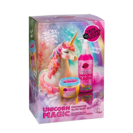 Set Organic Shop Skin Super Good Unicorn Magic cu gel de duș și scrub de corp