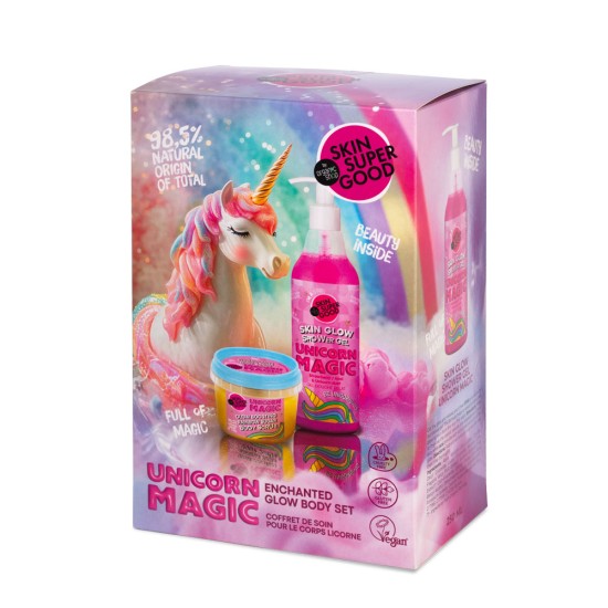 Set Organic Shop Skin Super Good Unicorn Magic cu gel de duș și scrub de corp