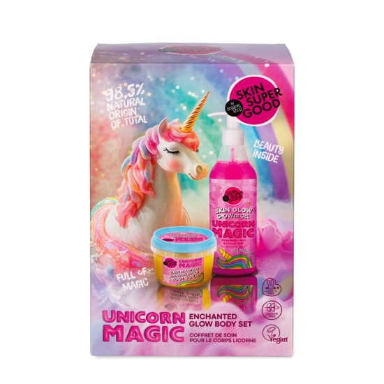 Set Organic Shop Skin Super Good Unicorn Magic cu gel de duș și scrub de corp