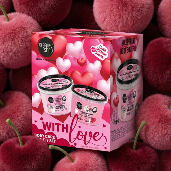 Set cadou Organic Shop With Love cu scrub de corp si body souffle