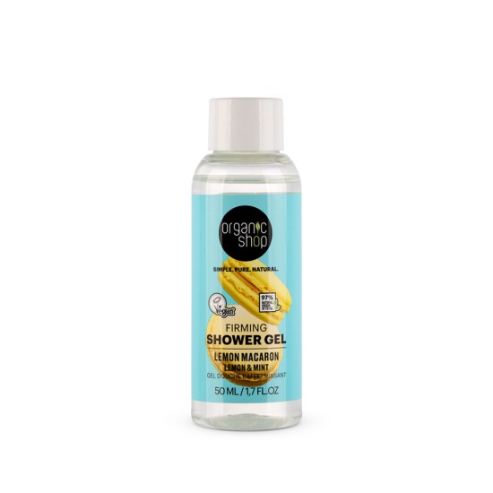 Gel de dus Organic Shop Lemon Macaron cu lamaie si menta 50 ml