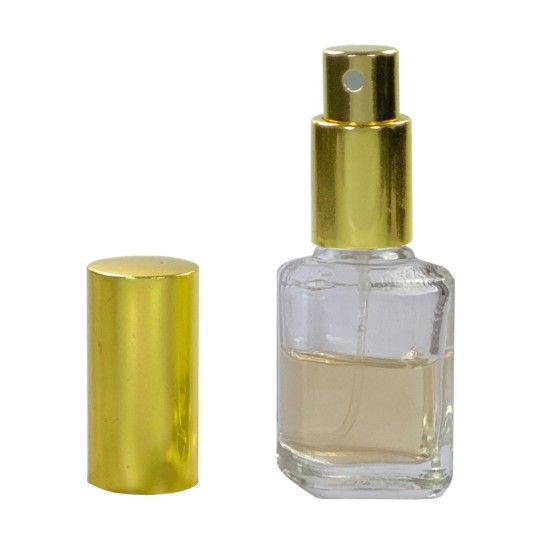 Sticluta cu pulverizator si capac Gold metal ptr. parfum - Emma 15 ml