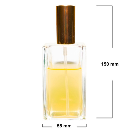 Sticluta cu pulverizator si capac Gold metal pentru parfum - T4007 100 ml