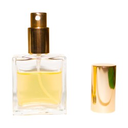 Sticluta cu pulverizator si capac Gold metal pentru parfum - 7602T 30 ml