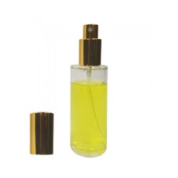 Sticluta cu pulverizator si capac Gold pentru parfum Minerva 75 ml