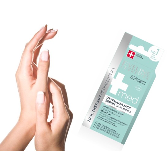 Tratament serum pentru intarirea unghiilor Eveline MED+ Hardening Nail Serum 12 ml