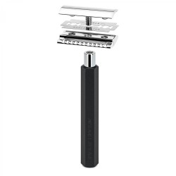 Aparat de ras clasic Safety Razor cu maner din aluminiu anodizat si piaptan inchis Muehle Hexagon R HXG GRAPHITE SR