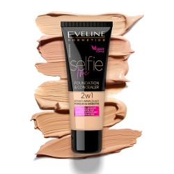 Fond de ten si concealer 2 in 1 Eveline Selfie Time 03 Vanilla 30 ml