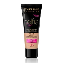 Fond de ten si concealer 2 in 1 Eveline Selfie Time 03 Vanilla 30 ml