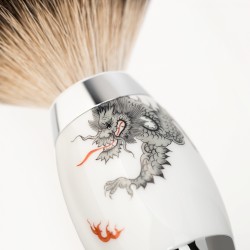Pamatuf Silvertip Badger cu maner de portelan Muehle 493 ED MEISSEN