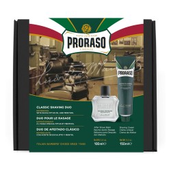 Set de barbierit cu after shave balsam si crema de barbierit Proraso Refreshing Eucalypt si Menthol Duo Pack
