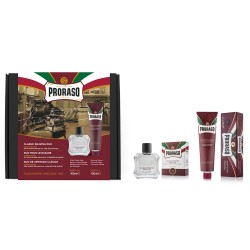 Set de barbierit cu after shave balsam si crema de barbierit Proraso Sandalwood Duo Pack