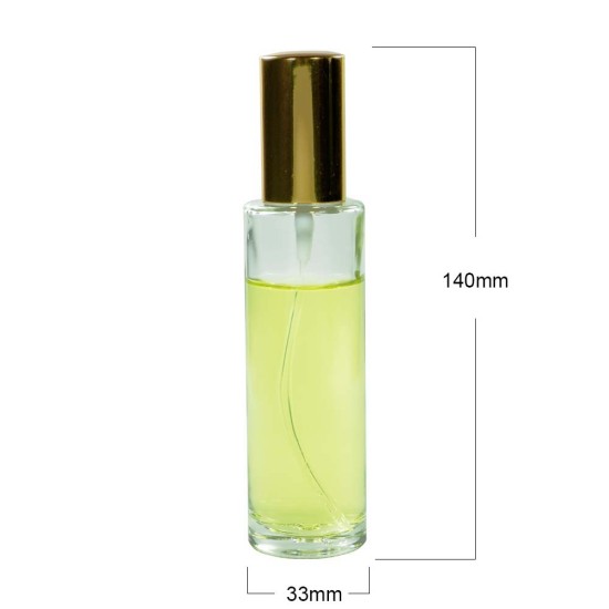 Sticluta cu pulverizator si capac Gold metal pentru parfum - Cylindro 55ml
