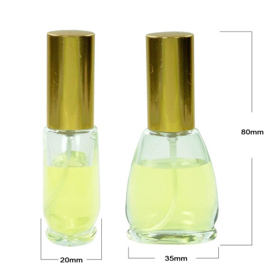 Sticluta cu pulverizator si capac Gold metal ptr. parfum - Brigite 12 ml